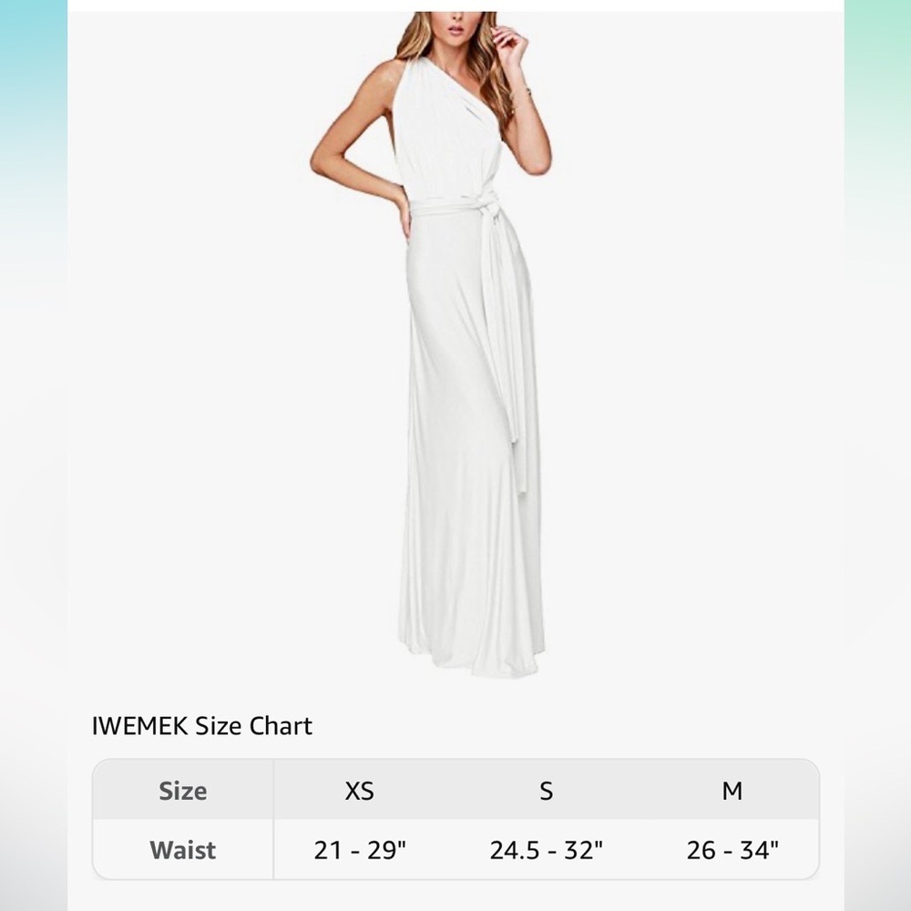 Convertible Multi-Way full length dress in WHITE